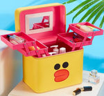 Load image into Gallery viewer, Fashion Cute Cosmetic Bag Cartoon Duck Makeup bag Large Capacity Make Up Box Portable Beauty bag Case Korean style makeup pouch
