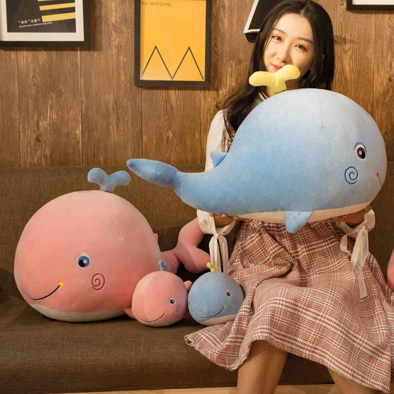 1pc Plush Whale Toy Soft Stuffed Plushie Sea Animals Whale Doll With Water Huggable Kids Ocean Plush Toys Kids Toys 30/45/65cm