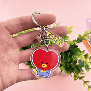 Cute Cartoon Doll Keychain Bags Chain For Women Men Acrylic Charm Characters Kpop Pendant Keyrings Accessories Creative Jewelry
