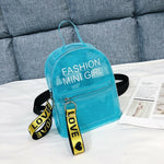 Load image into Gallery viewer, Fashion Clear Transparent Backpack Stadium Security School Book Bag Travel Travel Hot Ladies Girls Candy Color Mini Backpacks

