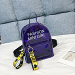 Load image into Gallery viewer, Fashion Clear Transparent Backpack Stadium Security School Book Bag Travel Travel Hot Ladies Girls Candy Color Mini Backpacks
