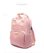 Load image into Gallery viewer, Waterproof Laptop Backpack Female Pink Backpack USB Charge 14 15 Inch Back Pack Computer Bag  Oxford Cloth School Bag For Teens
