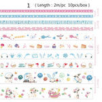Load image into Gallery viewer, Mr Paper 26 Designs 10pcs/box Cute Cartoon Animals Washi Tapes Scrapbooking DIY Deco Creative Japanese Kawaii Masking Tapes
