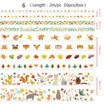 Load image into Gallery viewer, Mr Paper 26 Designs 10pcs/box Cute Cartoon Animals Washi Tapes Scrapbooking DIY Deco Creative Japanese Kawaii Masking Tapes

