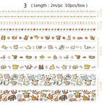 Load image into Gallery viewer, Mr Paper 26 Designs 10pcs/box Cute Cartoon Animals Washi Tapes Scrapbooking DIY Deco Creative Japanese Kawaii Masking Tapes
