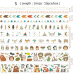 Load image into Gallery viewer, Mr Paper 26 Designs 10pcs/box Cute Cartoon Animals Washi Tapes Scrapbooking DIY Deco Creative Japanese Kawaii Masking Tapes
