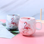 Load image into Gallery viewer, Flamingo Coffee Mugs Ceramic Mug Travel Cup Cute Cat Foot Ins 72*85mm 350ml H1215
