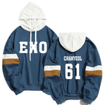 Load image into Gallery viewer, Kpop EXO Member Name Print Sweatshirt Men Women Streetwear Patchwork Hoodies K-pop XIUMIN LUHAN CHANYEOL Pullover Clothes
