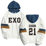 Load image into Gallery viewer, Kpop EXO Member Name Print Sweatshirt Men Women Streetwear Patchwork Hoodies K-pop XIUMIN LUHAN CHANYEOL Pullover Clothes

