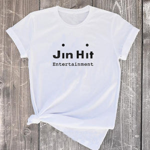 JinHit Entertainment Unisex Kpop T-Shirt Women Fashion Cotton Short Sleeve Tshirt Feminina Letter Printed Women's T-shirts