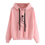 Load image into Gallery viewer, Women Sweatshirt And Hoody Ladies Hooded Love Printed Casual Pullovers Girls Long Sleeve Spring Autumn Winter Striped Plus Size
