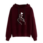 Load image into Gallery viewer, Women Sweatshirt And Hoody Ladies Hooded Love Printed Casual Pullovers Girls Long Sleeve Spring Autumn Winter Striped Plus Size
