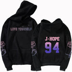 Load image into Gallery viewer, 2019 KPOP hoodies Number letter Bangtan Boys hoody Love Self Key  Jung Kook V SUGA JIMIN JHOPE RM  harajuku kpop hoody top
