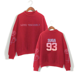 suga 93 loveyourself bangtan sweatshirt love yourself rapmonster 94 Women's sweatshirt harajuku kpop bangtan Hope World Poc