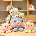 Load image into Gallery viewer, Lovely Creative Cute Cartoon Plush Octopus Hat Dressed Colorful Aquatic Animals Pink Yellow Blue Kawaii Plushie Family Kids Gift
