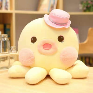 Lovely Creative Cute Cartoon Plush Octopus Hat Dressed Colorful Aquatic Animals Pink Yellow Blue Kawaii Plushie Family Kids Gift