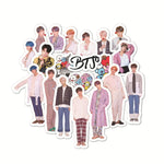 Load image into Gallery viewer, 50PCS Korean Kpop Bangtan Boys Stickers for Laptop Skateboard Home Decoration Car Scooter Decal Sticker Toy for Children
