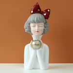 Load image into Gallery viewer, Bubble Girl Modern Sweet Young Girl figurines Resin Art Wedding Birthday Home Decoration Accessories Fairy Gift table top décor
