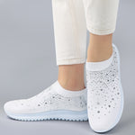 Load image into Gallery viewer, Vulcanized Shoes Sneakers Women Trainers Knitted Sneakers Ladies Slip-on Sock Shoes Sparkly Crystal Zapatillas Mujer Casual
