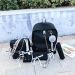 Load image into Gallery viewer, 2019 Chain Canvas female book bag backpack 5pcs/set schoolbag school bag travel pack fashion Tassel women teenage teenagers girl
