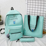 Load image into Gallery viewer, 4set Backpack Fashion Women Backpack Canvas Shoulder Bags Printing Girl School bag Mochilas Female Children Student Backpack

