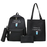 Load image into Gallery viewer, 4set Backpack Fashion Women Backpack Canvas Shoulder Bags Printing Girl School bag Mochilas Female Children Student Backpack

