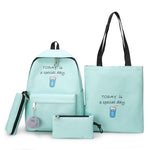 Load image into Gallery viewer, 4set Backpack Fashion Women Backpack Canvas Shoulder Bags Printing Girl School bag Mochilas Female Children Student Backpack

