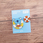 Load image into Gallery viewer, Cartoon Icons Enamel Pins Kpop Bangtan Summer Beach Swimming Series Badge Buttons Brooches For Men Women Lapel Pins Accessories
