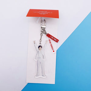 Bangtan Boys Keychain Keyring Cute Acrylic Fashion Figure Key Ring Holder Little Pendant Key Chains New Kpop Boys Accessories