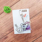Load image into Gallery viewer, KPOP Acrylic Pendent Keychain Korean Band Cute Animal Figure Acrylic Pendent Keyring Accessories
