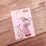 Load image into Gallery viewer, KPOP Acrylic Pendent Keychain Korean Band Cute Animal Figure Acrylic Pendent Keyring Accessories
