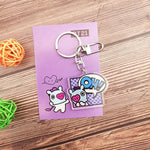 Load image into Gallery viewer, KPOP Acrylic Pendent Keychain Korean Band Cute Animal Figure Acrylic Pendent Keyring Accessories
