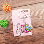 Load image into Gallery viewer, KPOP Acrylic Pendent Keychain Korean Band Cute Animal Figure Acrylic Pendent Keyring Accessories
