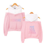 Load image into Gallery viewer, Blackpink Kpop Hoodies Sexy Off Shoulder Sweatshirts Women Team Member Oversized Sweatshirt Girl Group Black Pink Clothes
