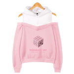 Load image into Gallery viewer, Blackpink Kpop Hoodies Sexy Off Shoulder Sweatshirts Women Team Member Oversized Sweatshirt Girl Group Black Pink Clothes
