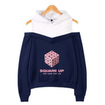 Load image into Gallery viewer, Blackpink Kpop Hoodies Sexy Off Shoulder Sweatshirts Women Team Member Oversized Sweatshirt Girl Group Black Pink Clothes
