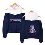 Load image into Gallery viewer, Blackpink Kpop Hoodies Sexy Off Shoulder Sweatshirts Women Team Member Oversized Sweatshirt Girl Group Black Pink Clothes
