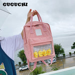 Load image into Gallery viewer, School Backpack Women 2020 New Female Cute Cartoon Transparent Students Schoolbag Shoulder Bags Fashion Canvas Backpacks Bag
