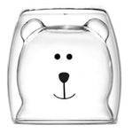 Load image into Gallery viewer, Glass Mugs Double Wall Glass mug, Bear cat dog animal Double-layer glass mug Coffee Cup, Christmas mug gift ,cute Tea Milk Cup

