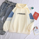 Load image into Gallery viewer, J-HOOOOOPE Bangtan Boy Kpop Hoodies Casual Letters Printed Women Winter Fleece Sweatshirt Hoody Hit Color Patchwork Pullover
