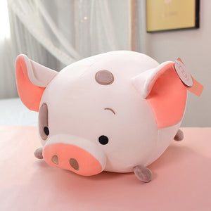 Fat Round Ball pink Pig Plushie Pillow Soft Hug Messgae Pillow for Girl Shiba inu Dog Elephant Cartoon Animals Doll toys for kid