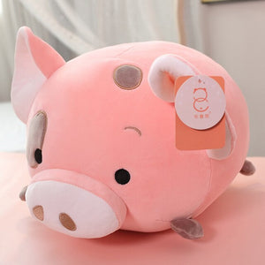 Fat Round Ball pink Pig Plushie Pillow Soft Hug Messgae Pillow for Girl Shiba inu Dog Elephant Cartoon Animals Doll toys for kid