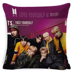 Load image into Gallery viewer, Kpop Cushion Throw Pillow Case Bedding Love Yourself K-pop Home Bangtan Boys BT-21  Square One Side Pillowcase Housse de Doussin

