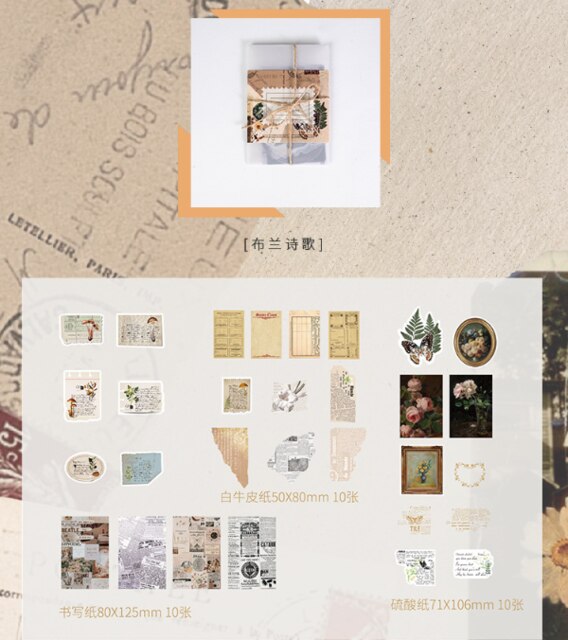 20set/lot Kawaii Stationery Stickers poetry Retro art DIY Craft Scrapbooking Album Junk Journal Happy Planner Diary Stickers
