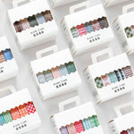Load image into Gallery viewer, 5 Rolls/set Wash Tape Set Grid Ring Base Pattern Masking Tape Set Kawaii Stationery Diary Journal Decoration Paper Tape
