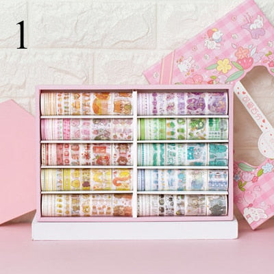 100 Pcs/Set Cute Animal Washi Tape Kawaii Plant Masking Tape Decorative Adhesive Tape Sticker Scrapbook DIY Journal Stationery