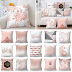 Load image into Gallery viewer, Lash Pillowcase Rose Gold Square Cushion Cover Geometric Dreamlike Polyester Throw Pillow Cover Home Decor 45x45cm
