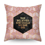 Load image into Gallery viewer, Lash Pillowcase Rose Gold Square Cushion Cover Geometric Dreamlike Polyester Throw Pillow Cover Home Decor 45x45cm
