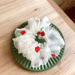 Load image into Gallery viewer, INS Korea Women Embroidery Kawaii Hair Bands Cute Girls Mesh Scrunchie Ponytail Transparent Tulle Headwear Hair Accessories
