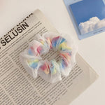 Load image into Gallery viewer, Summer Elastic Mesh Scrunchie Rubber Band Kawaii Lace Rainbow Ponytail Holder Hair Ring Rope Organza Hair Accessories
